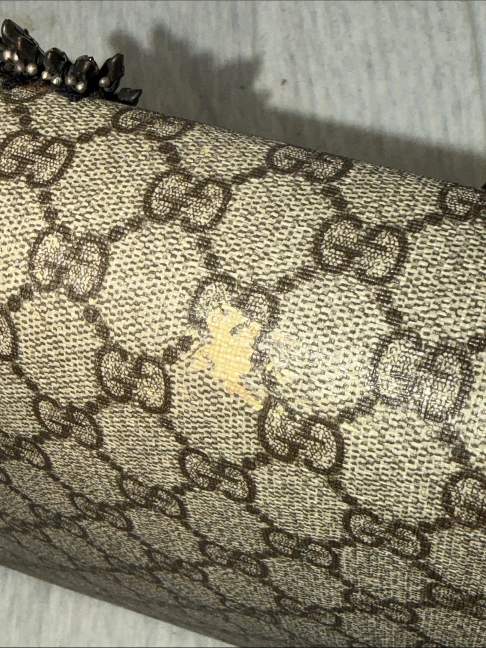 Gucci Beige GG Supreme Embroidered Dionysus Shoulder Bag with Pineapple Detail